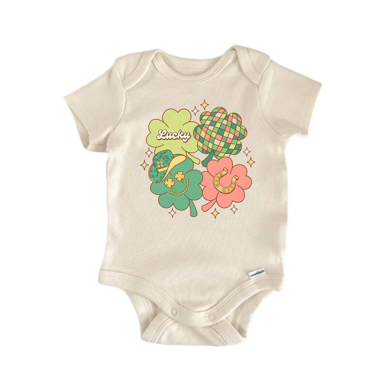 Lucky St. Patrick's Day -- Baby Boy Girl Clothes Infant Bodysuit Funny Cute Newborn - White - 0-3M