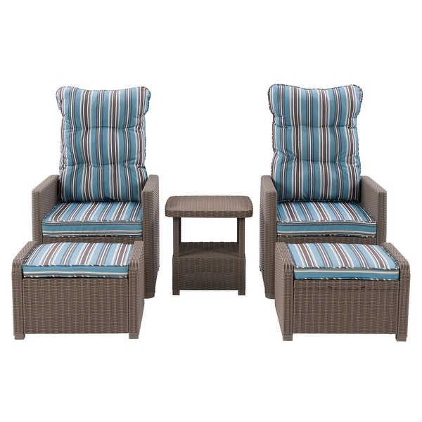 Reclining patio chairs with ottoman shop