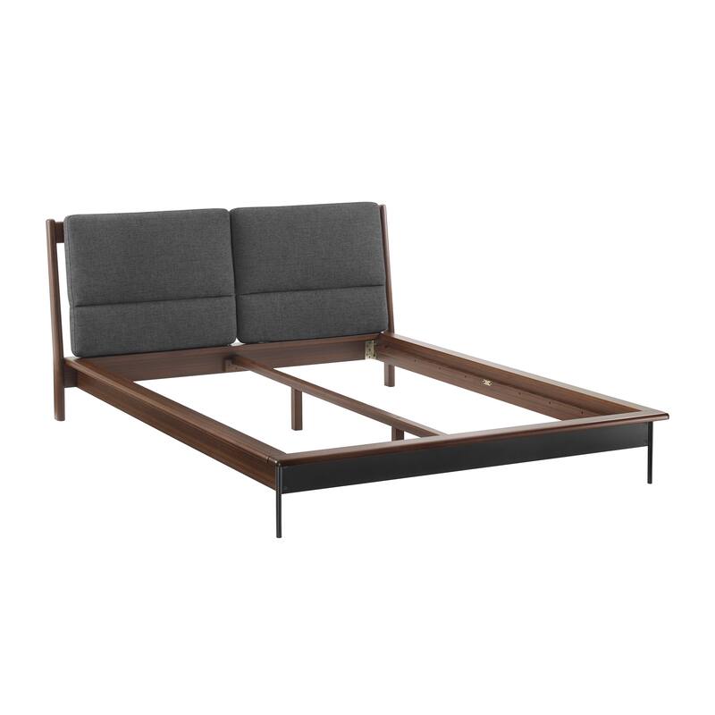 Landon King Platform Bed with Fabric, Crimson