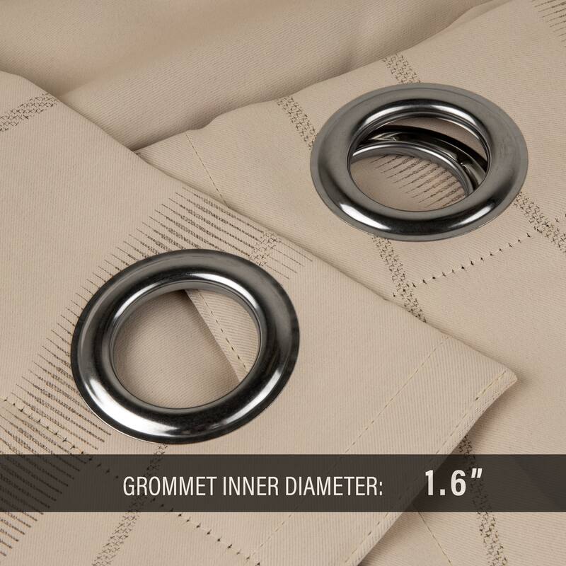 InStyleDesign 56"W x 63"H Premium Heavyweight Grommet Curtain (1 Panel) - Bleeker Beige