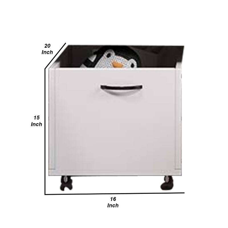 20 Inch Multipurpose Storage Box with Caster Wheels, Set of 2, White