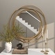 preview thumbnail 27 of 32, Stylish Metal Wall Mirror with Overlapping Circles and Foiled Finish - Gold or Gray