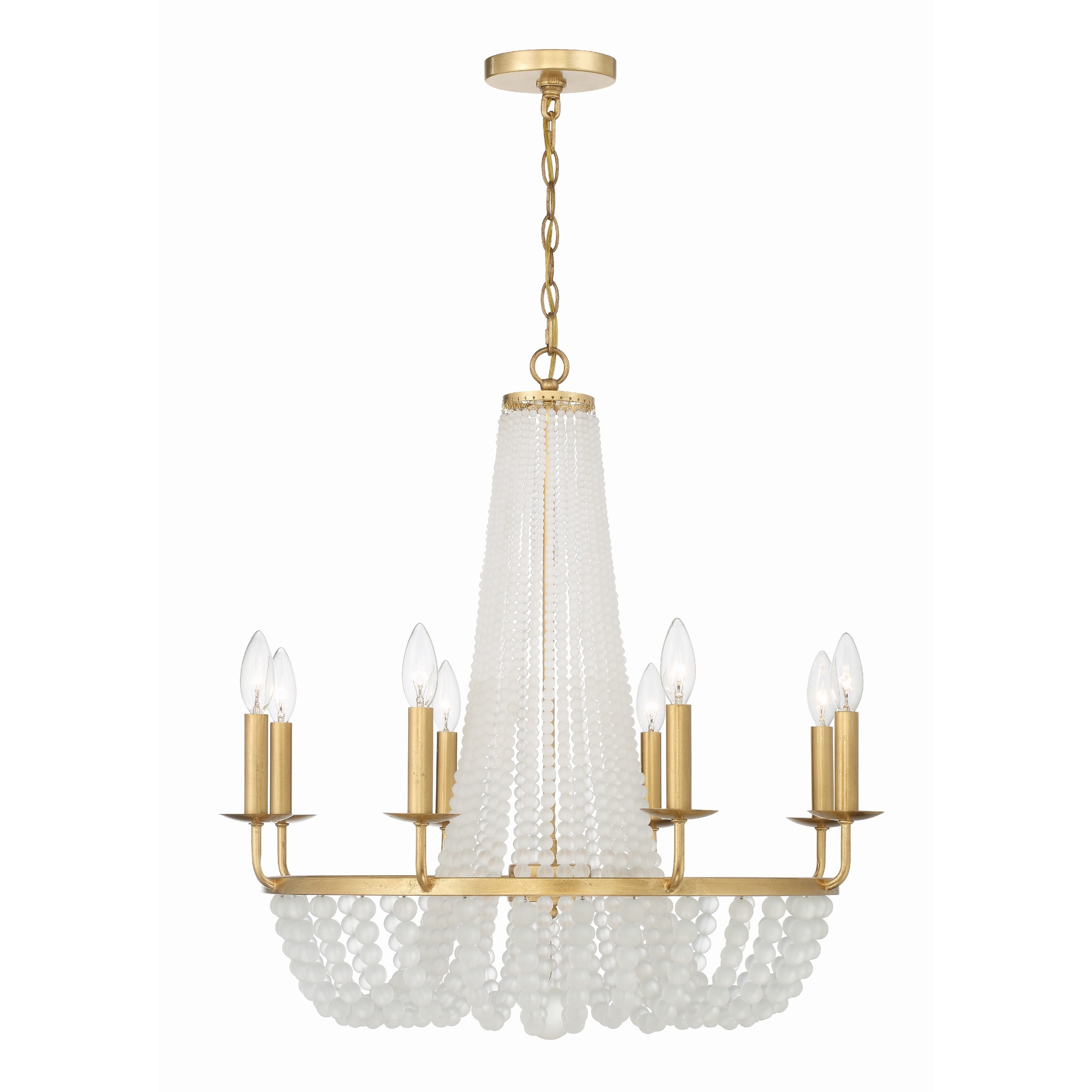 Bella 8 Light Antique Gold Chandelier - 26"W x 26"H