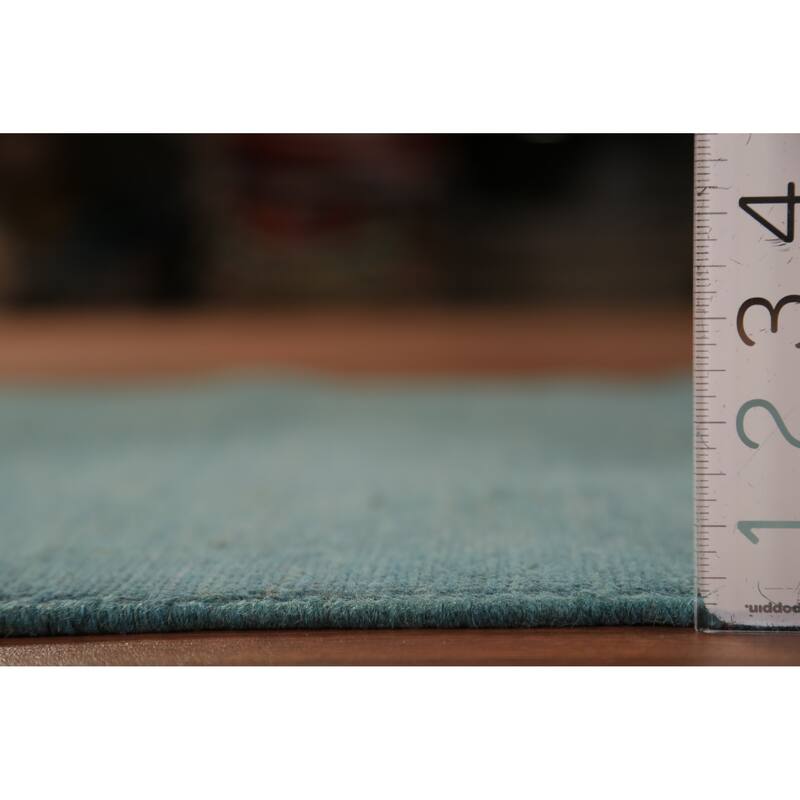 Blue Gabbeh Modern Rug Handmade Wool Carpet - 3'3" x 4'10"