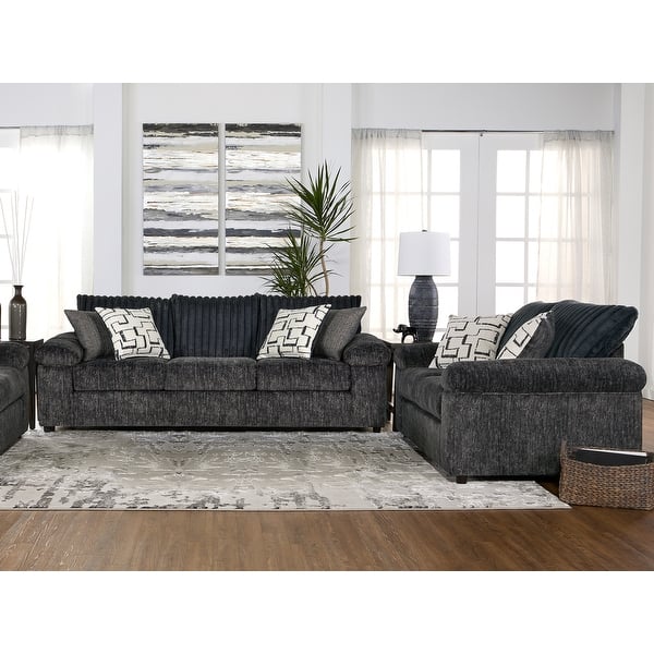 Roundhill Furniture Nason Wide Wale Corduroy Sofa and Loveseat Set