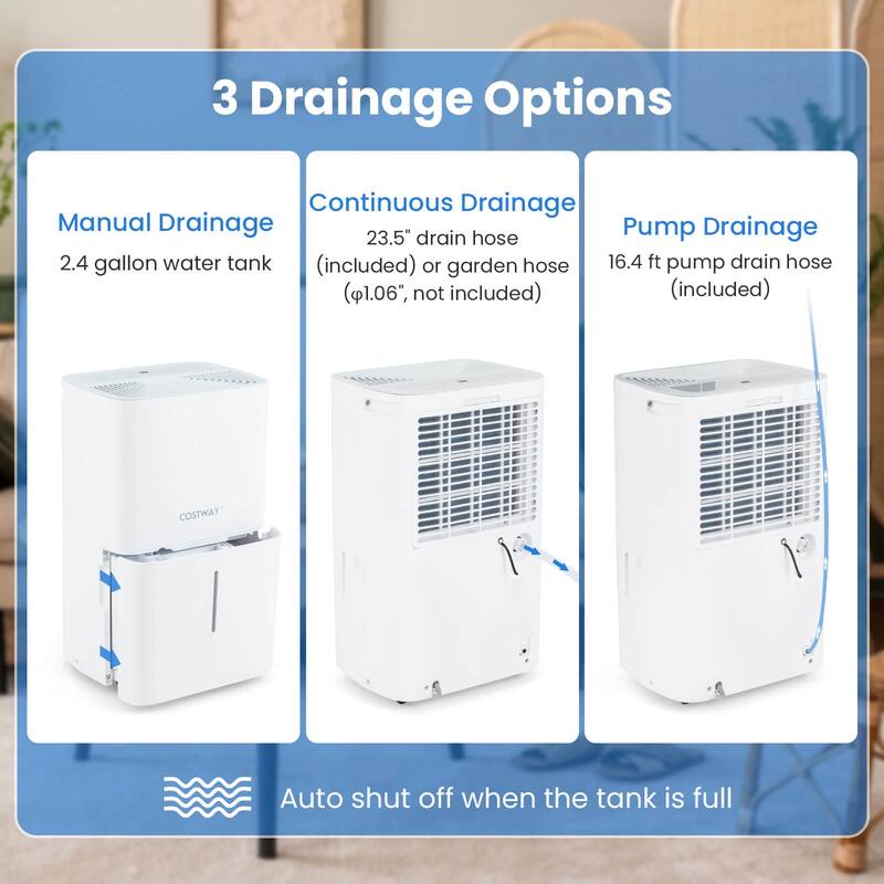 Costway 150 Pints Dehumidifier with Pump with 24H Timer LED Display - See Details