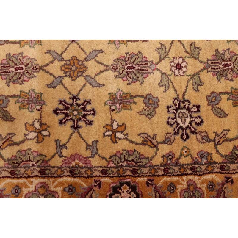 ECARPETGALLERY Hand-knotted Finest Agra Jaipur Light Yellow Wool Rug - 2'6 x 12'2