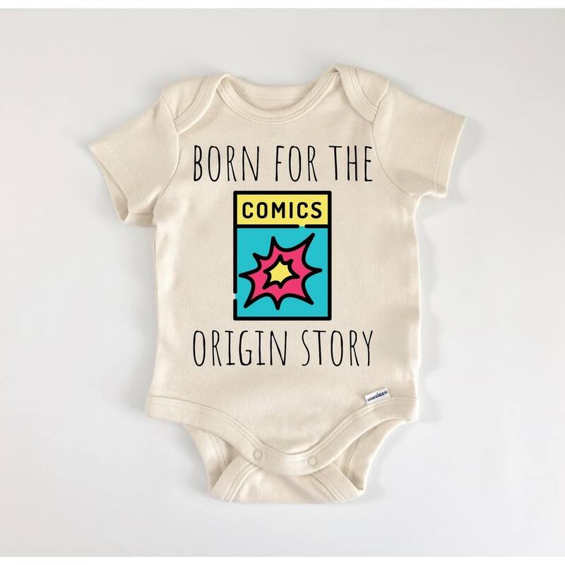 Comic Book - Baby Boy Girl Clothes Infant Bodysuit Funny Cute - White - Newborn