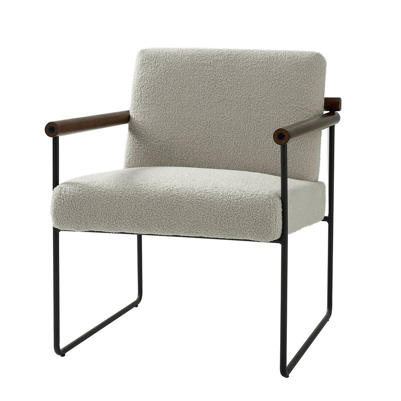 Justo Modern Accent Armchair with Metal Base and Removable Cushion By HULALA HOME