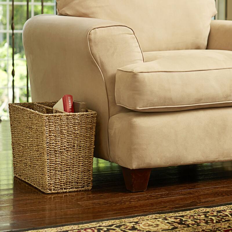 Household Essentials Handwoven Seagrass Wicker Magazine Rack