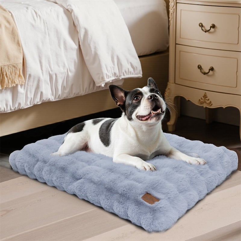 Washable Dog Bed Comfy Fluffy Kennel Pad Anti-Slip Pet Sleeping Mat Dogs Pillow