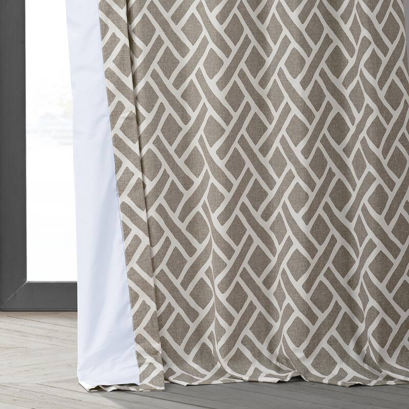 Exclusive Fabrics Martinique Printed Cotton Hotel Blackout Curtain (1 Panel)