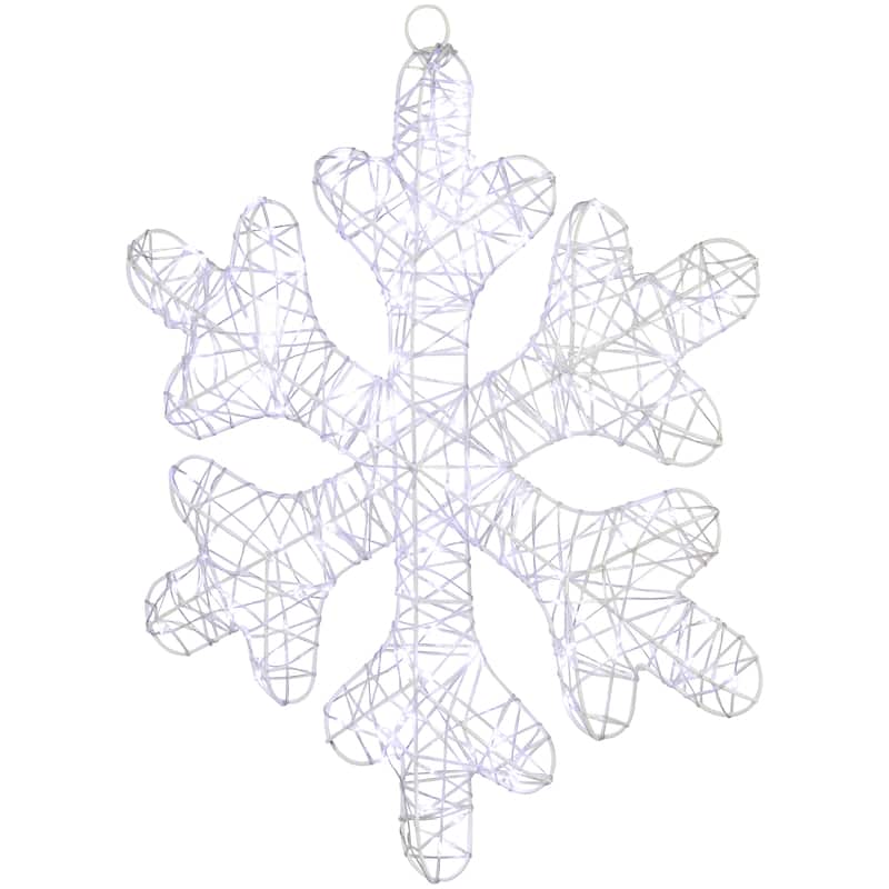 LED Lighted Twinkle Snowflake Outdoor Christmas Decoration - 23.5" - Cool White