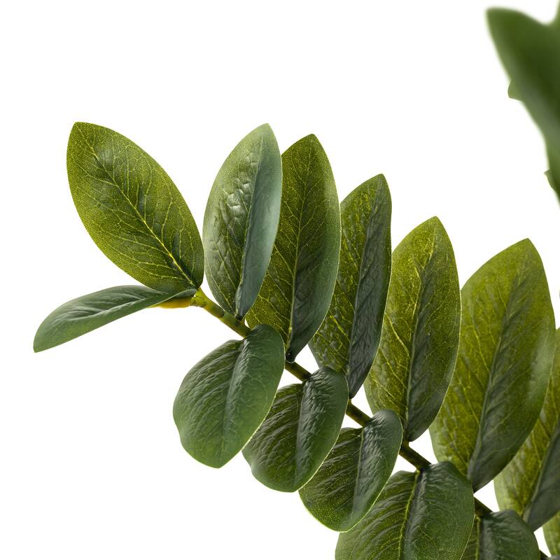 Glitzhome 2.75ft. Zamioculcas Artificial Plant Faux Money Tree in Pot - 17.00"D X 33.00"H