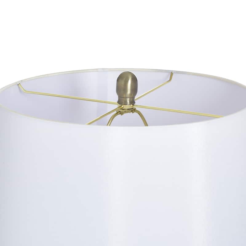 StyleCraft Glass Table Lamp - Shulen Gold - White Shade