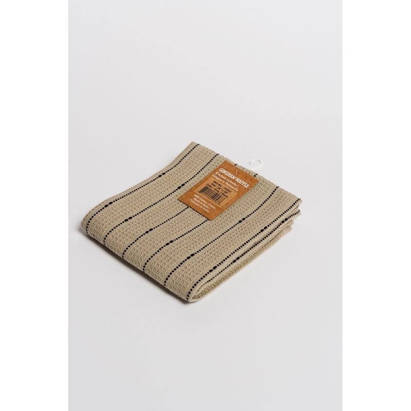 Gingham Waffle Kitchen Towel Set of 4 - 18x28 - GREY/BLACK