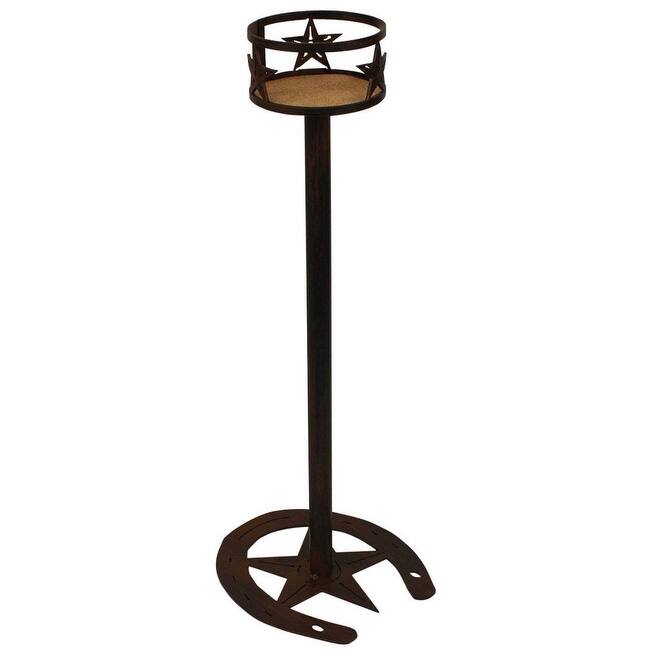Rustic Drink Holder Stand - Horseshoe Star