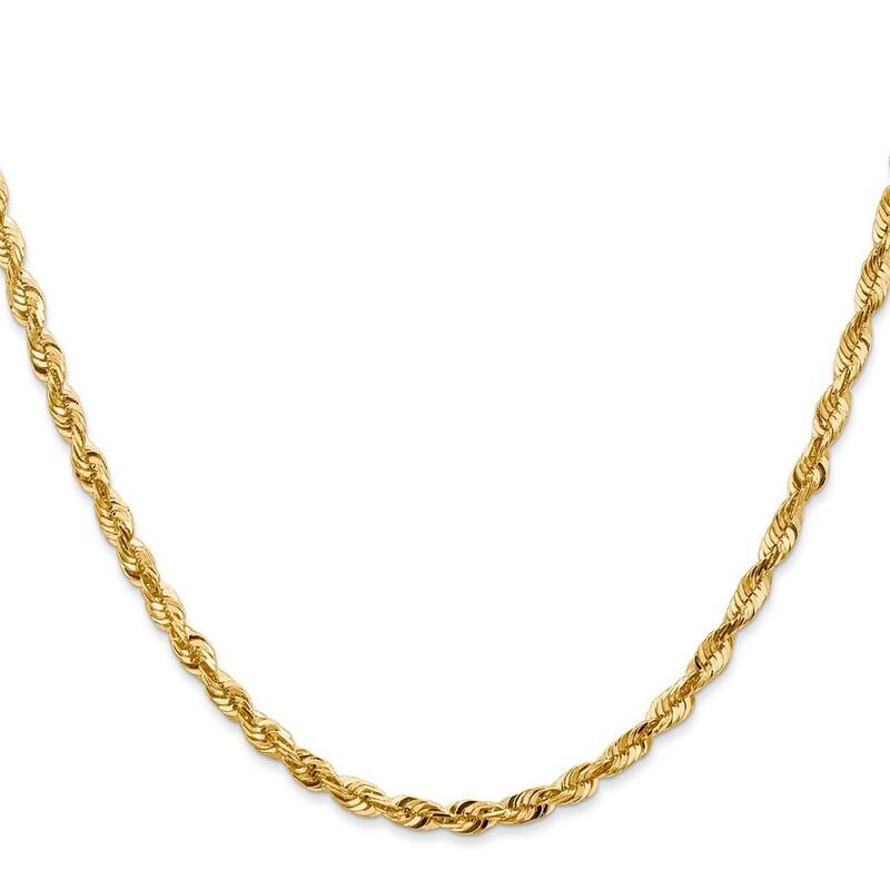 Curata 10k Yellow Gold Solid Polished Lobster Claw Closure Valu plus 4.0mm Diamon cut Lightweight Chain Bracelet 8 Inch
