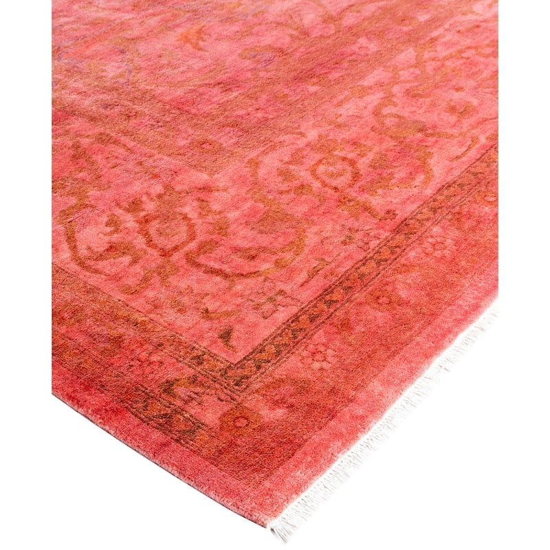 Overdyed One-of-a-Kind Hand-Knotted Area Rug - Pink - 9' 1" x 11' 10"