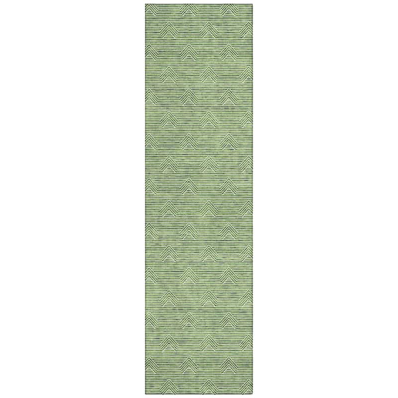 Machine Washable Indoor/ Outdoor Chantille Contemporary Stripe Rug