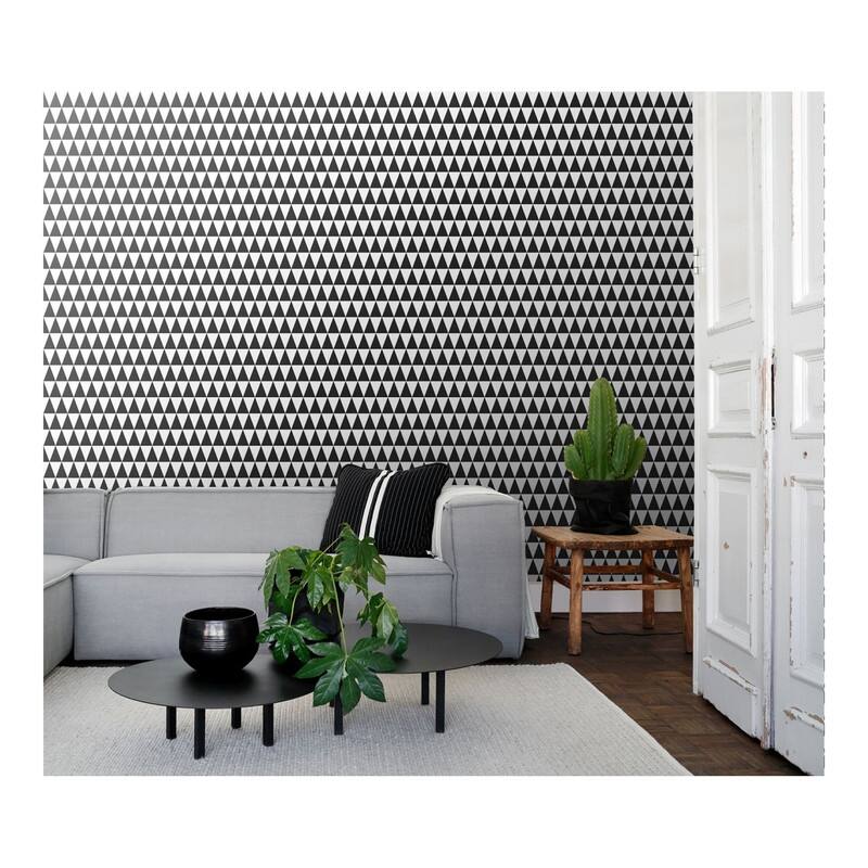 ESTA Home Verdon Black Geometric Wallpaper - 20.5 x 396 x 0.025