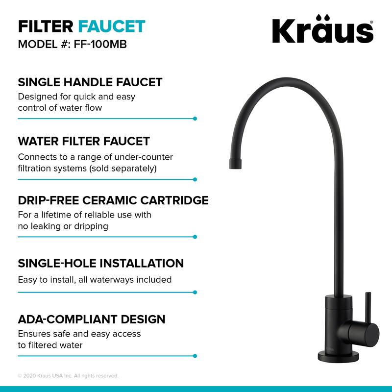 Kraus Purita Drinking Water Dispenser Beverage Kitchen Faucet