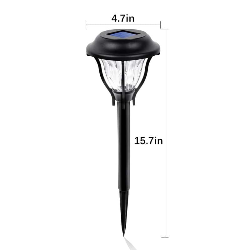 Soltoostar 6-pack Black Solar Pathway LED Lights with Waterproof