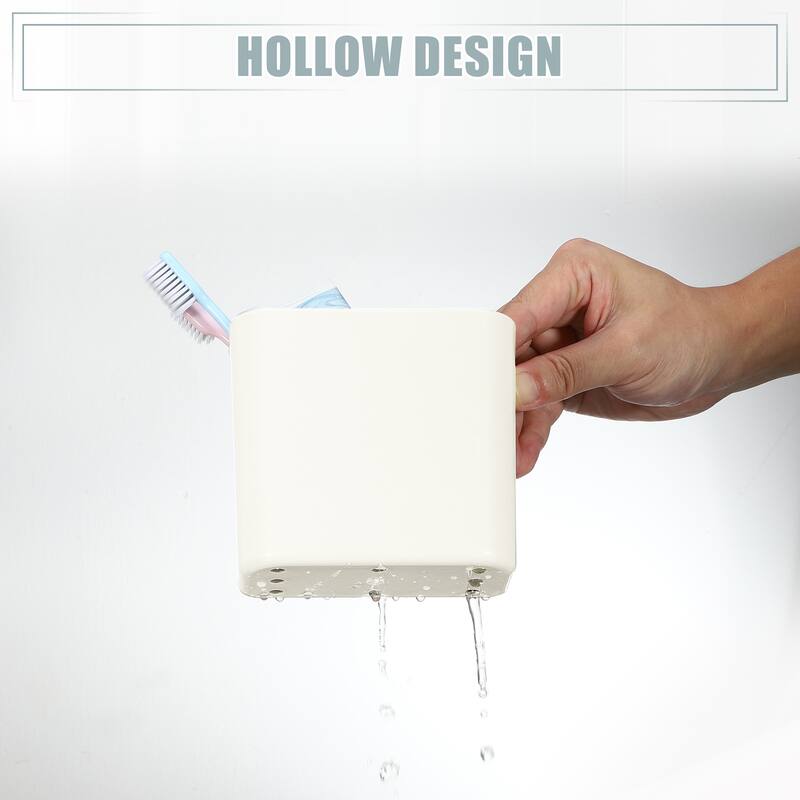 Wall Mount Toothbrush Holder Stand Self Adhesive Tooth Brush Holder for Toothbrush Toothpaste, 4.65"x2.48"x4.25"