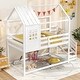 preview thumbnail 6 of 8, Costway Twin House Bunk Bed with Stairs Roof Rails & Window