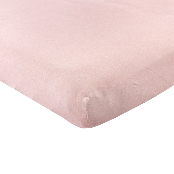 slide 1 of 1, Hudson Baby Infant Girl Cotton Fitted Crib Sheet, Pink - Heather Pink - One Size One Size - Heather Pink