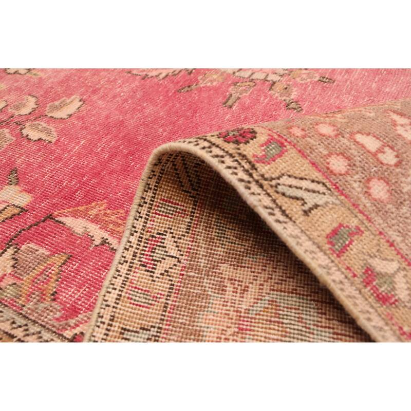 ECARPETGALLERY Hand-knotted Antalya Vintage Dark Pink Wool Rug - 9'6 x 12'6
