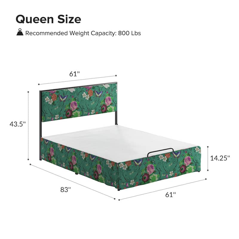 Oliver Modern Washable Slipcover Bed Upholstered Metal by HULALA HOME