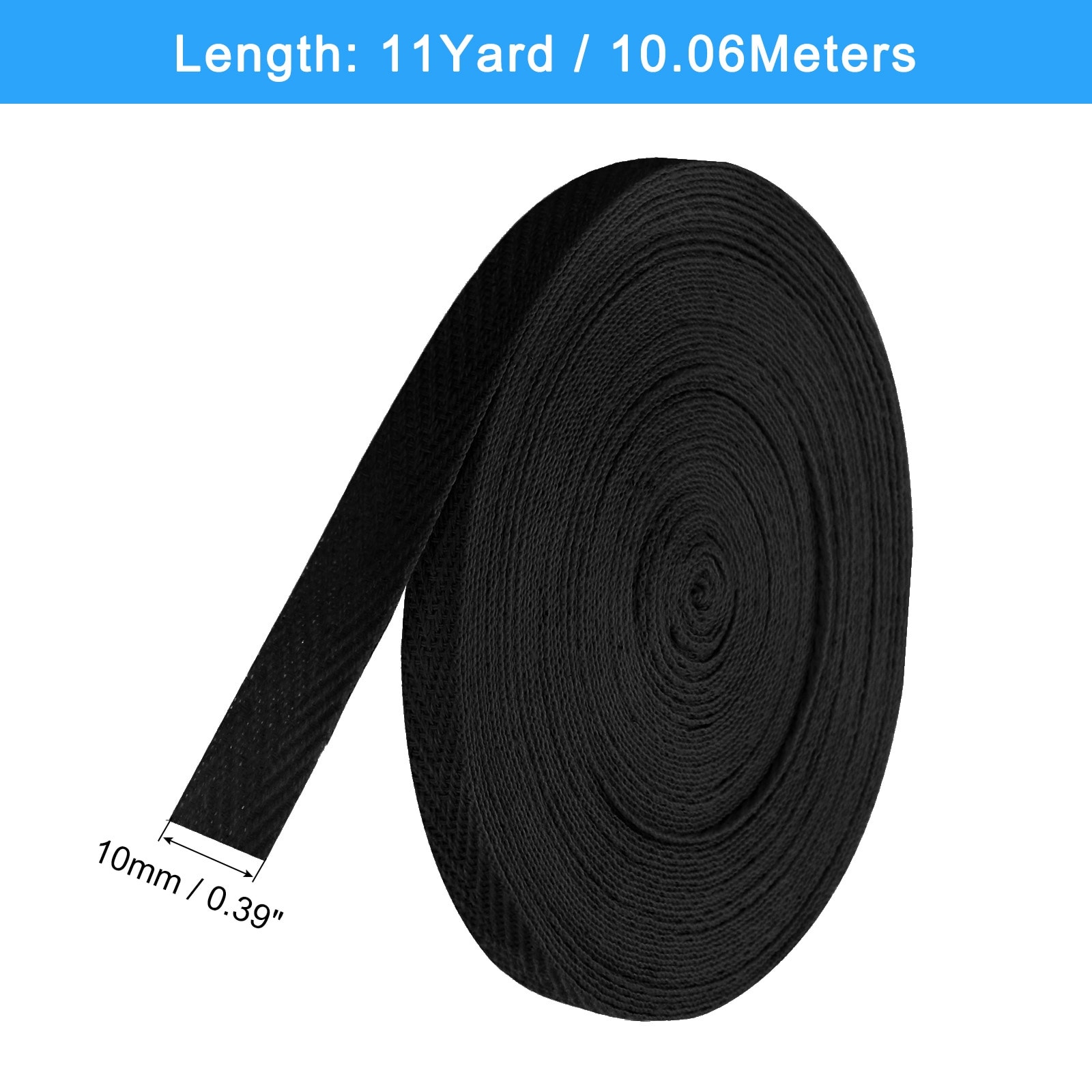 Twill Tape Cotton Fabric Ribbon, Roll Herringbone Tape for Clothing, Accessories, Bags