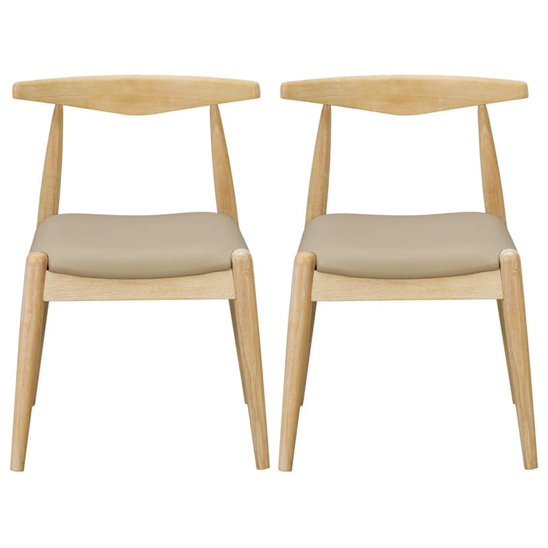 Christopher Knight Home - Walden Vintage Solid Wood Upholstered Dining Chair Set of 2 with Ergonomic Backrest