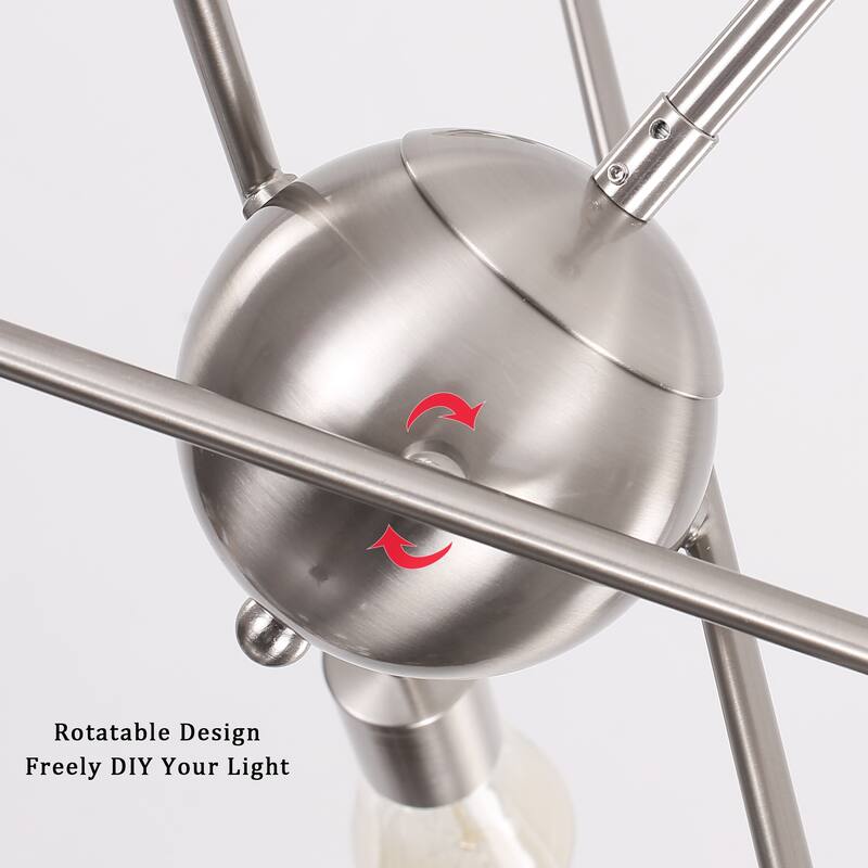 6-Light Sputnik Chandelier for Living Room Bedroom