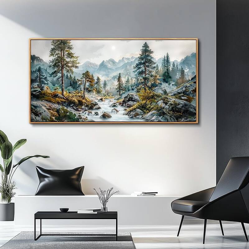 Forest Tree Paintings Rivulet View landscape Wall Pictures Artwork