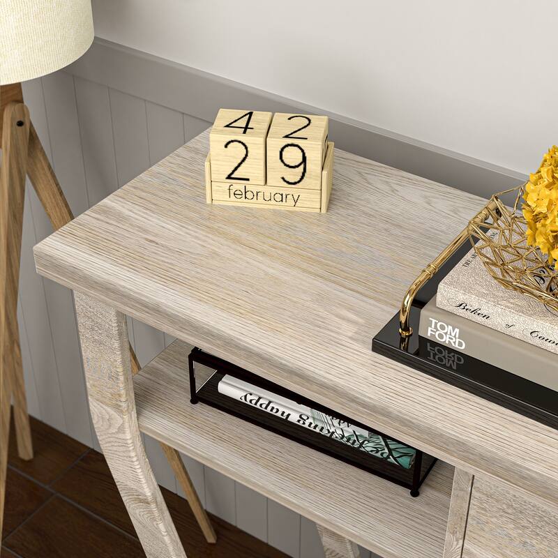 Modern Sofa Accent Table with Drawer - 47'' x 12'' x 32'' (L x W x H)