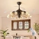 preview thumbnail 1 of 19, 48 Inch Retractable Clear 4-Blade Modern Sputnik Ceiling Fans with Light (excl.bulb) Luxury Chandelier Black and Gold 1