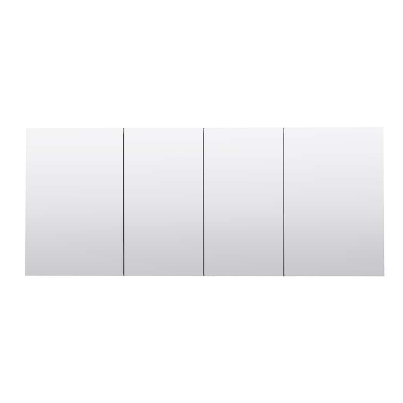72''/80''W X 30''H Recessed Or Surface Wall Mount Bathroom Medicine Cabinet With Adjustable Glass Shelves