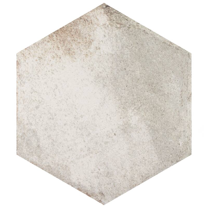 Merola Tile D'Anticatto Hex Bianco 11" x 12-3/4" Porcelain Floor and Wall Tile