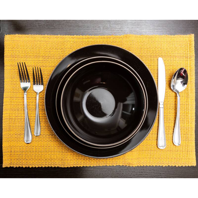 Fabstyles Casual Classic Set of 4 Thick Cotton Heavyweight Placemats - 13"x19"