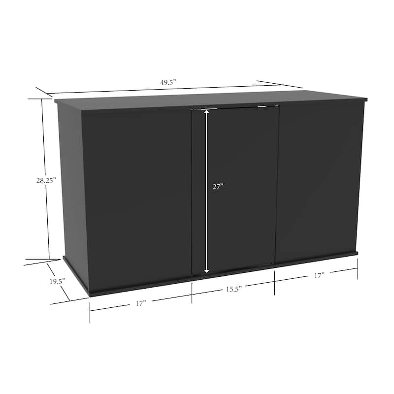 Aquatic Fundamentals 75/90 Gallon Black Aquarium Stand with Enclosed Storage