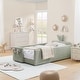preview thumbnail 21 of 53, Twin Size Upholstered Platform Bed with Headboard,Montessori Bed Frame for Toddlers,Floor Bed