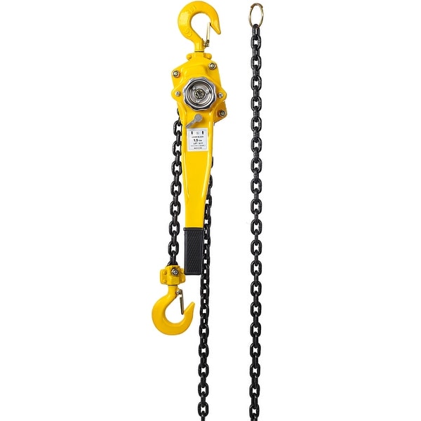 Lever Chain Hoist 1 1 2 Ton 3300 LBS Capacity 5 FT Chain Bed