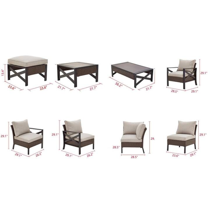 X-Arm 4-Piece Outdoor Sectional Set