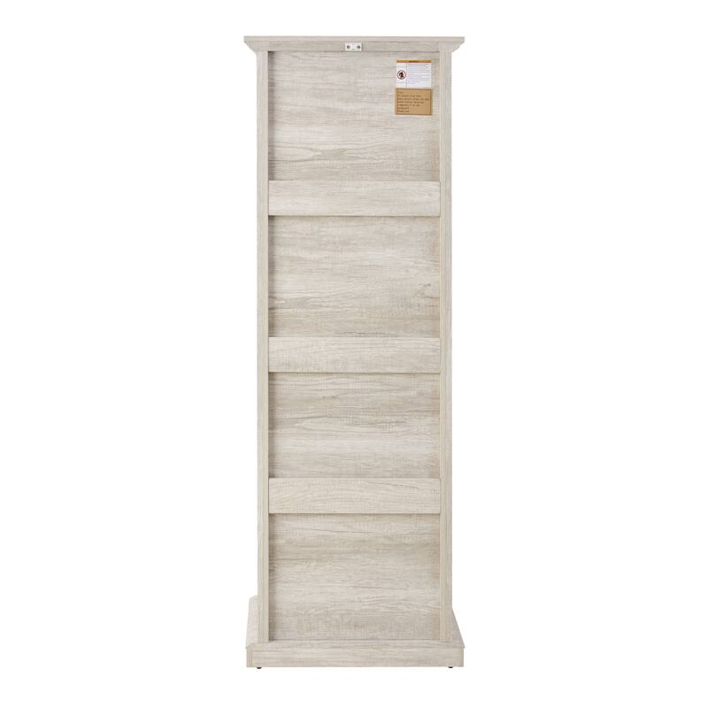 GDF Studio - Modern Tall Storage Cabinet with Drawer and Glass Doors.