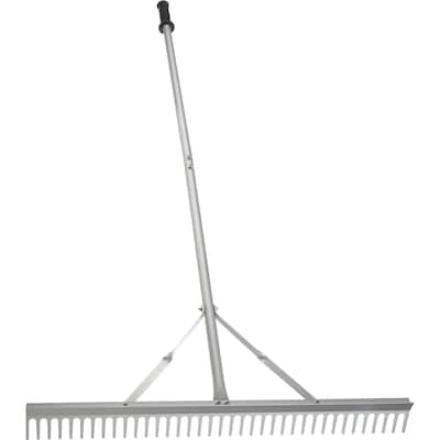 Pure Garden 36in Landscape Rake - Aluminum Metal Rake and Lawn Care Gloves