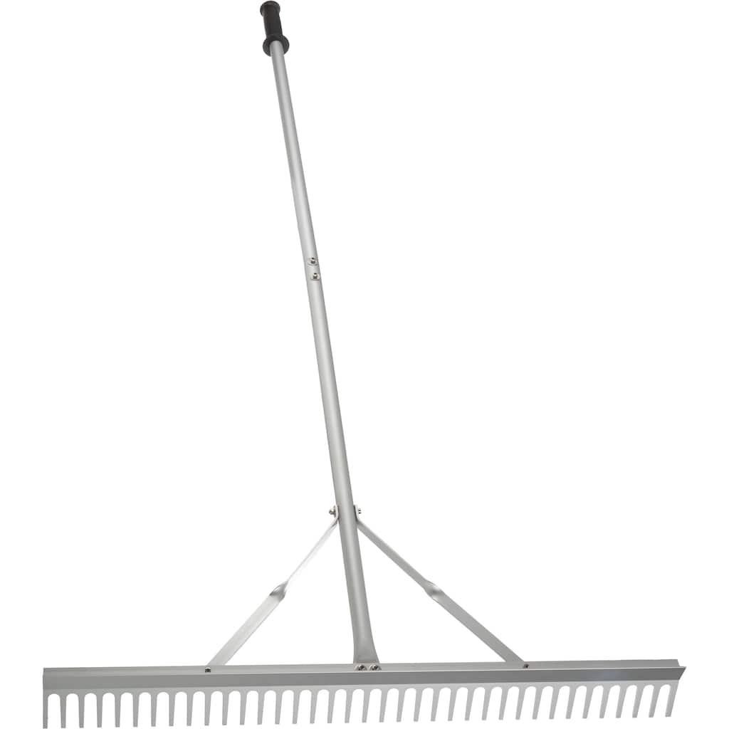 Pure Garden 36in Landscape Rake - Aluminum Metal Rake and Lawn Care Gloves