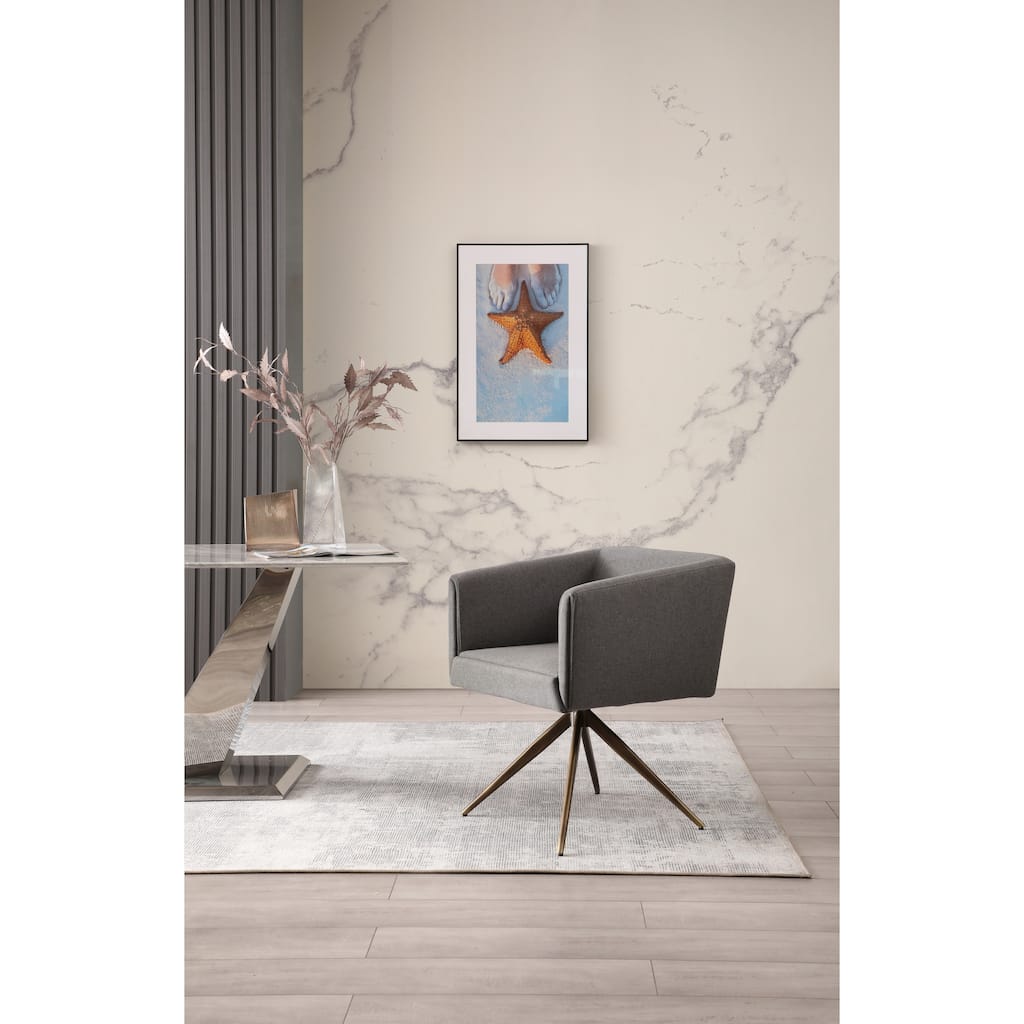 Modrest Riaglow Contemporary Dark Grey Fabric Dining Chair