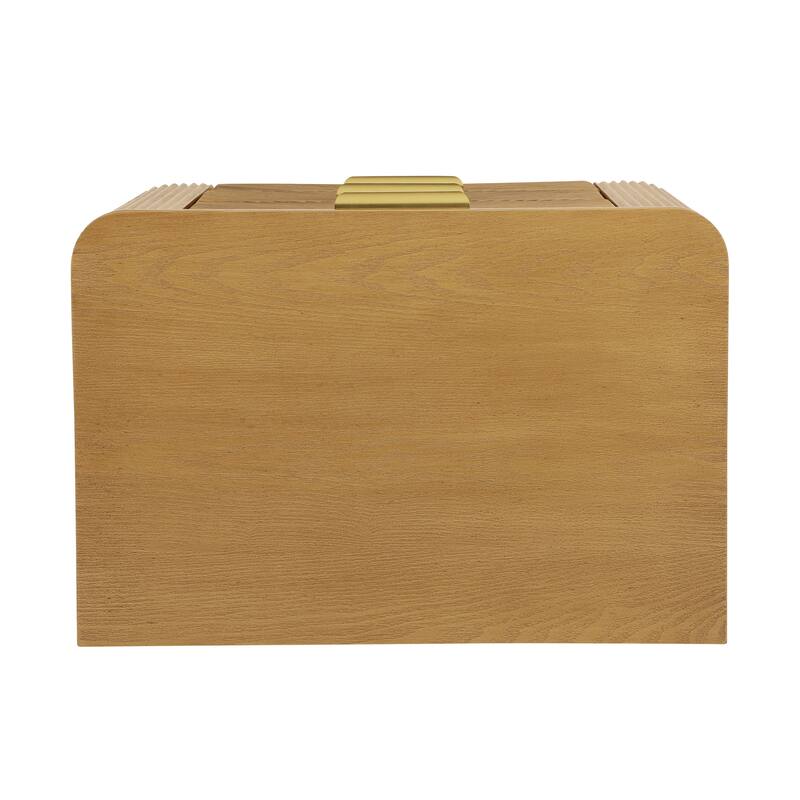 Christopher Knight Home- Nightingale Wood Nightstand with Wavy Groove Design